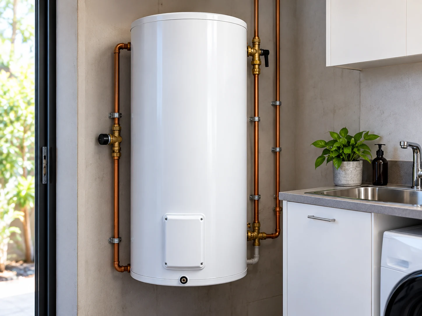 Hot-water repairs — illustrative plumbing concept
